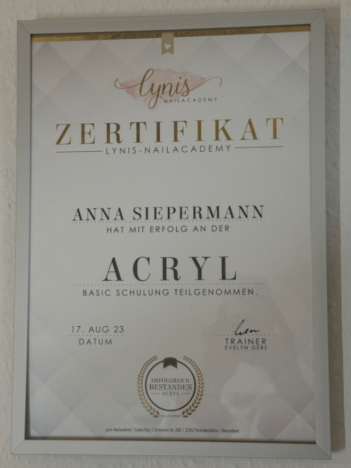 Acryl Basic Schulung